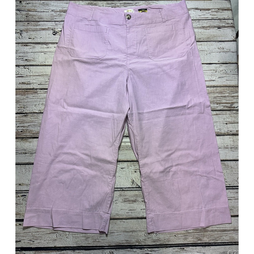 Maeve Womens Pants Anthropologie Colette Wide Leg Crop Trouser 24W Lavender